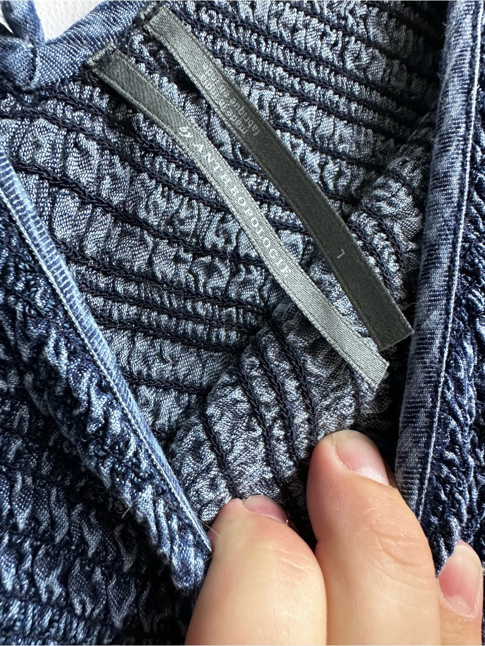 Anthropologie Blue Smocked Mini Dress - Picture 2 of 3